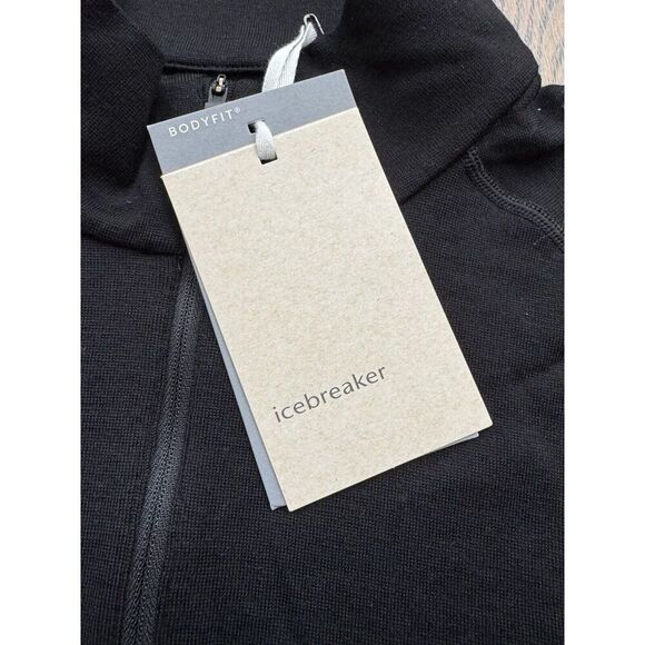 Icebreaker 260 Tech Long Sleeve Half Zip Merino Wool Base Layer Black Men Size M - Picture 9 of 9